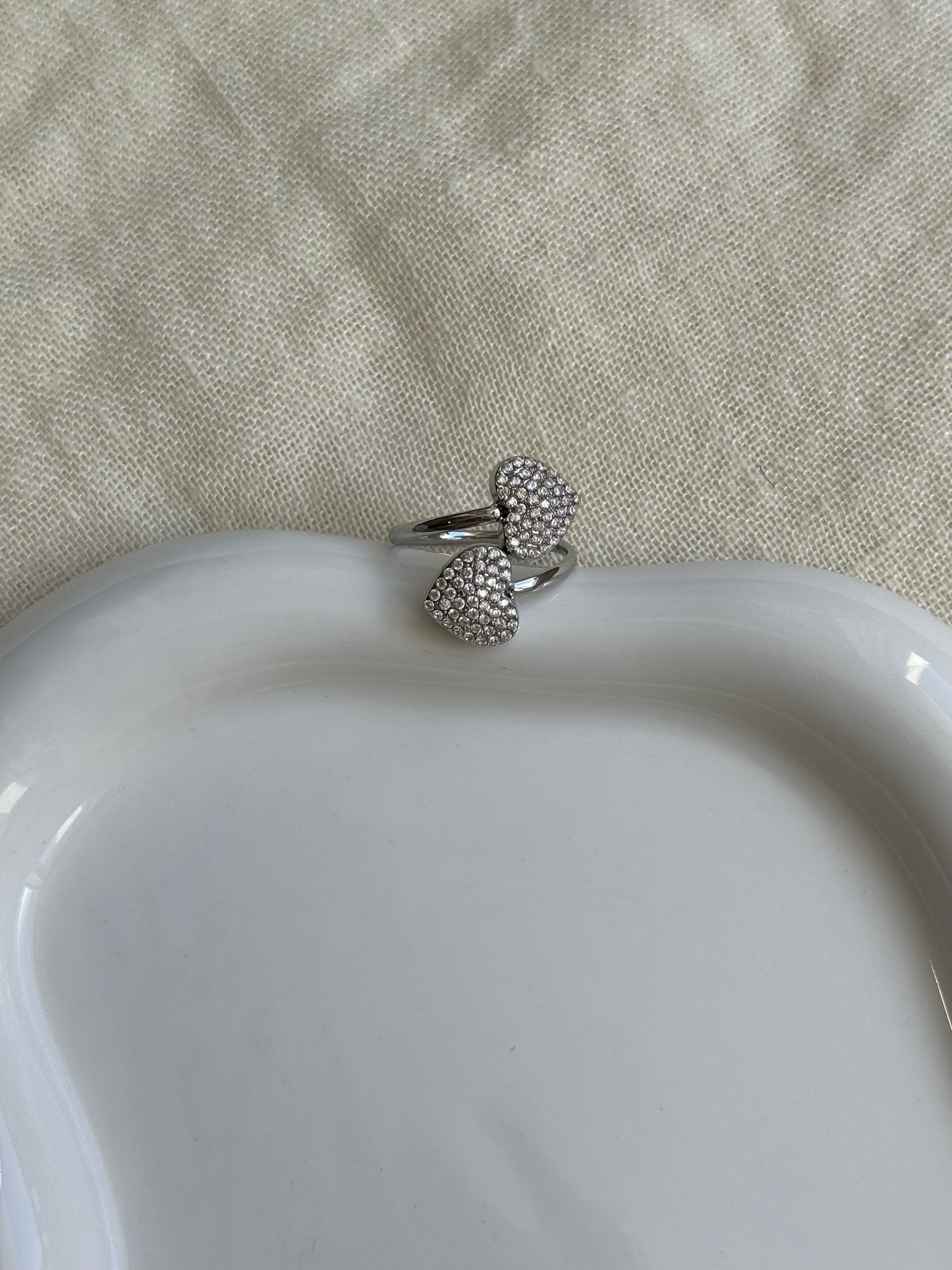 Bague cœur à strass