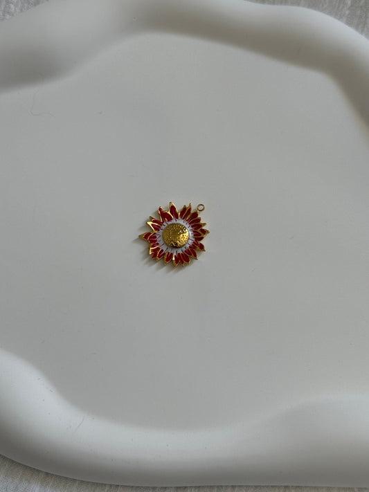 Breloque fleur rouge