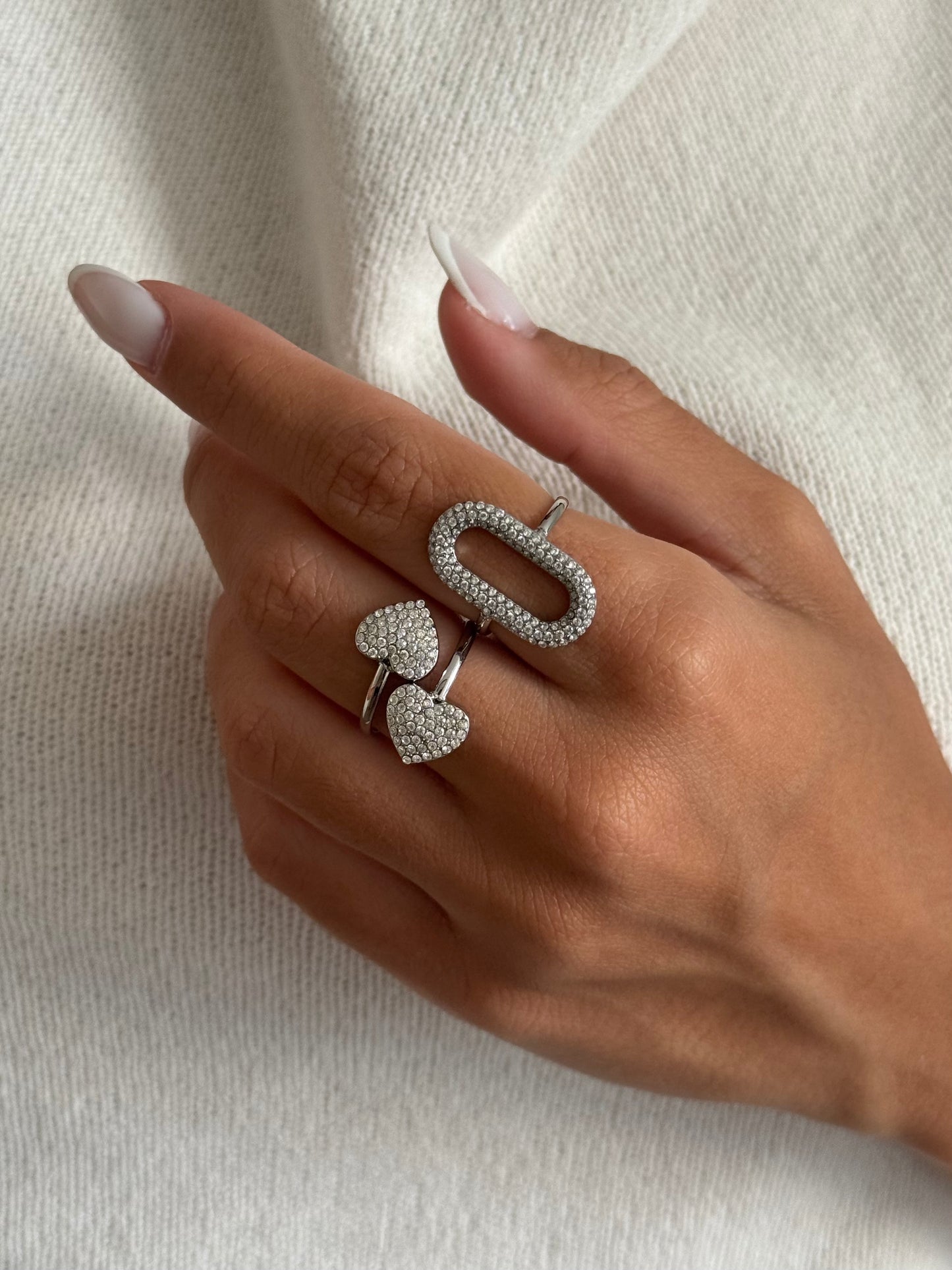 Bague ovale strass