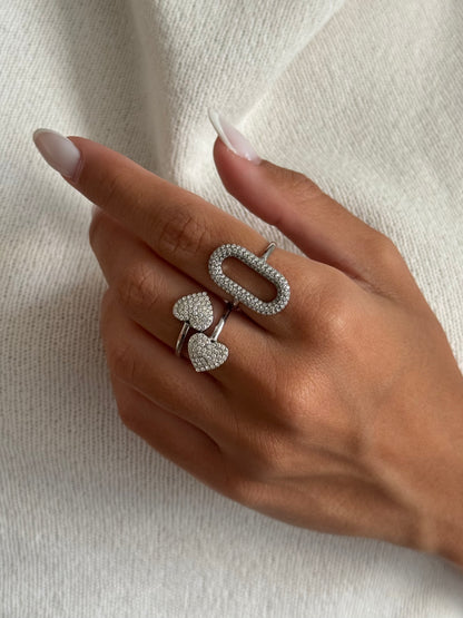 Bague ovale strass