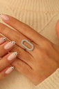 Bague ovale strass