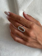 Bague ovale strass