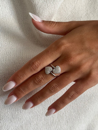 Bague cœur à strass