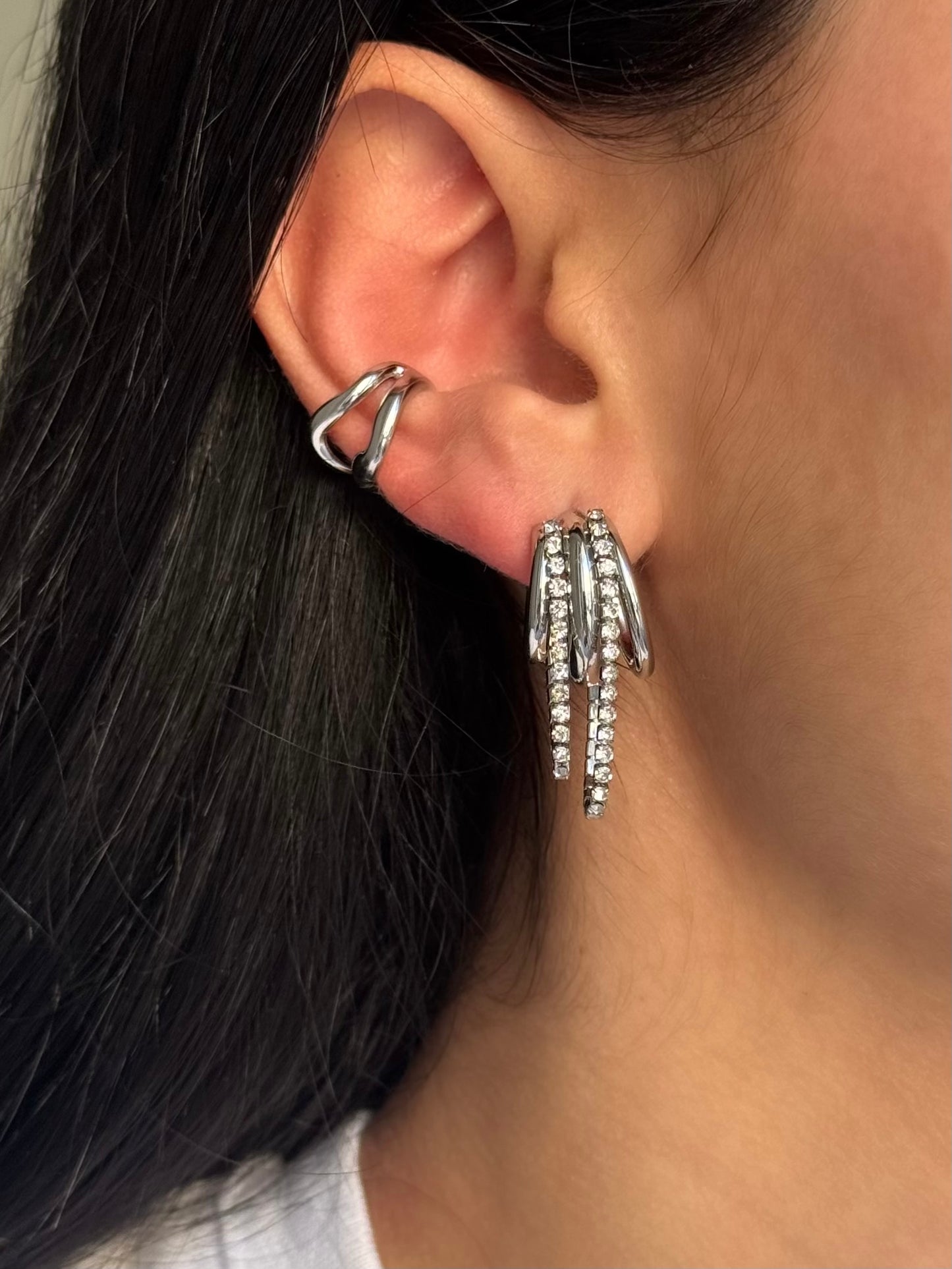 Boucles d’oreilles Onde strass