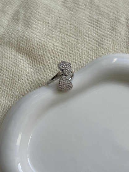 Bague cœur à strass