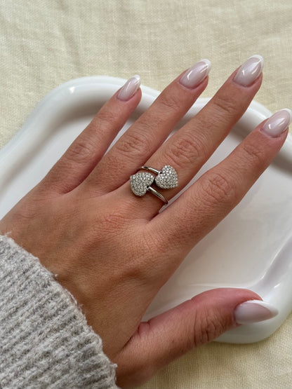 Bague cœur à strass