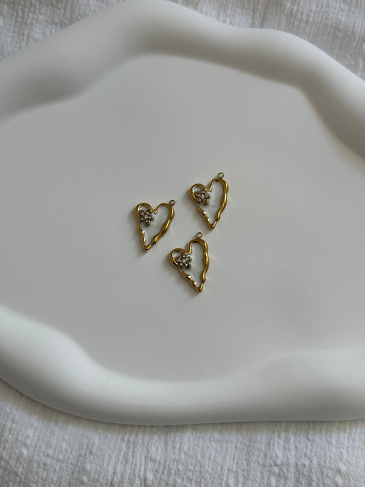 Breloque cœur strass